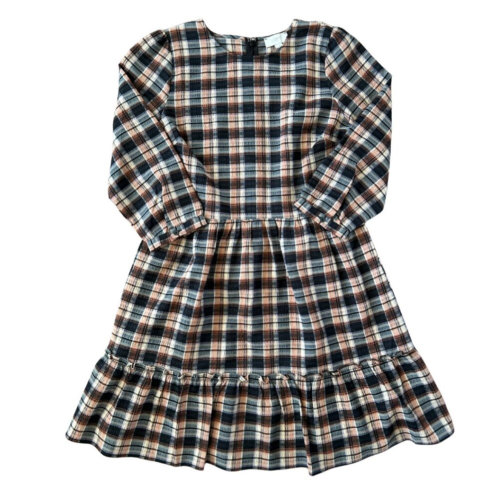 Loft Plaid Dress Size 4 3/4 sleeve length